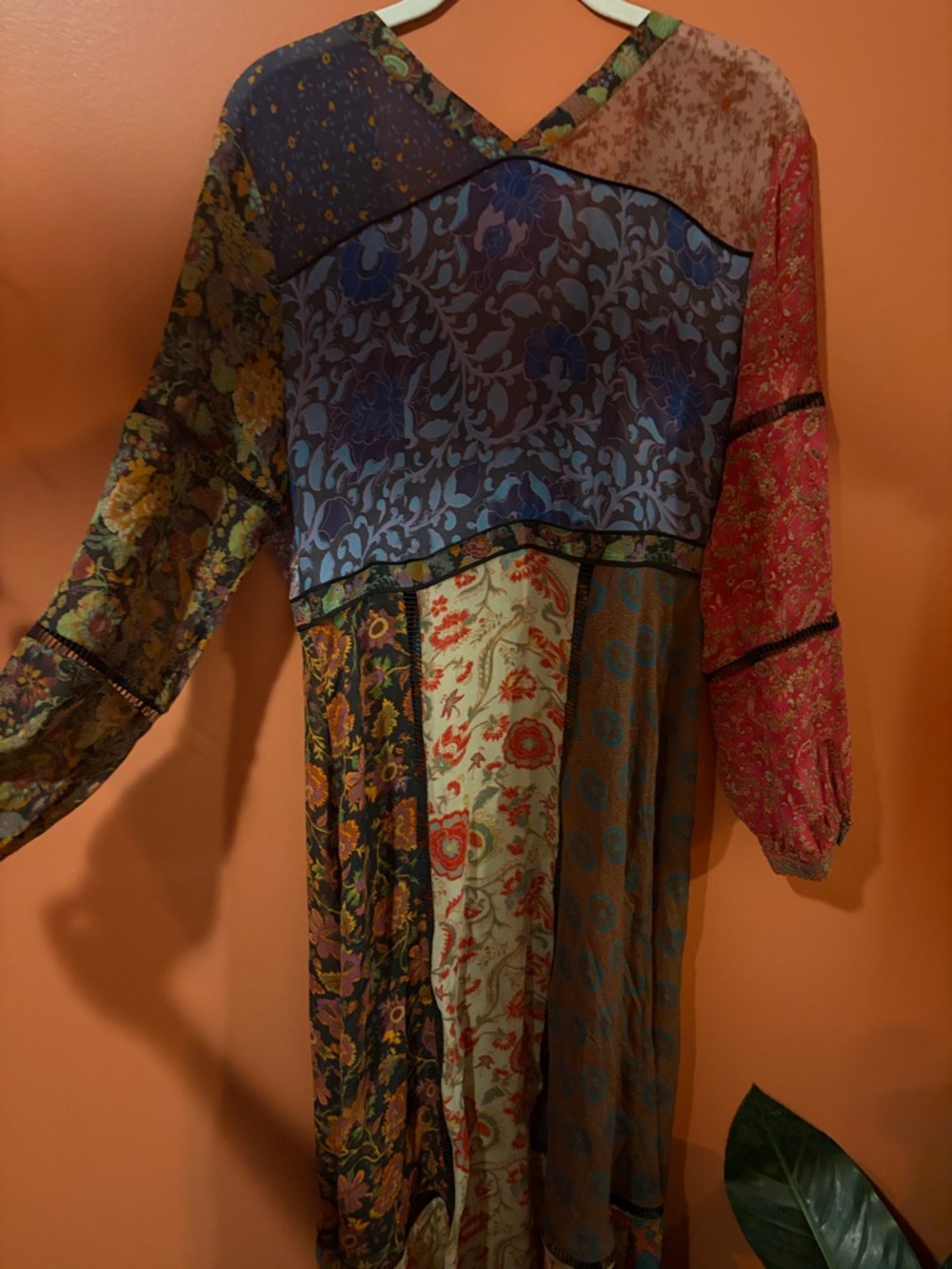 Boho Patchwork Maxi Duster with Mixed Prints - Picture 5 of 5